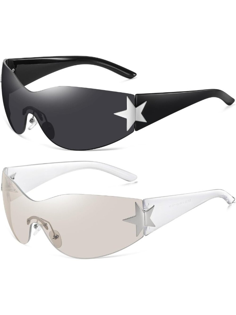 Trendy Y2K Oversized Shield Sunglasses for Women & Men - Frameless Fashion